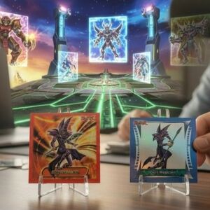 (Lot Of 2) 1996 Yu Gi Oh! Dark Magician Silver Foil & Common Sticker Collection.